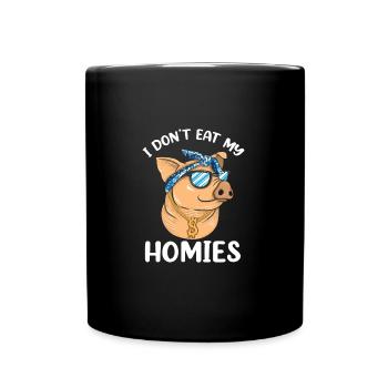 Je ne mange pas mes homies végétalien végétarien amour animal - Mug uni - noir - Devant