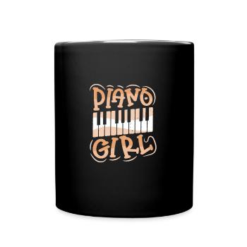 Piano Girl Piano Player - Tasse einfarbig - Schwarz - Vorne