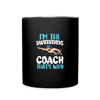 Je suis l’entraîneur de natation Drôle d’entraîneur de natation - Mug uni - noir - Devant