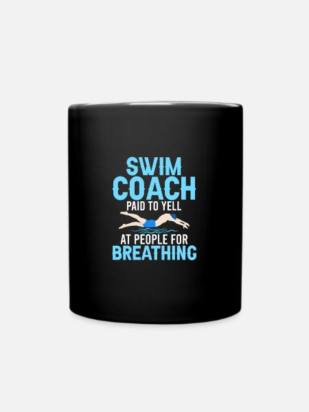 Swim Coach Funny Swimming Coach Quota - Full Colour Mug - black