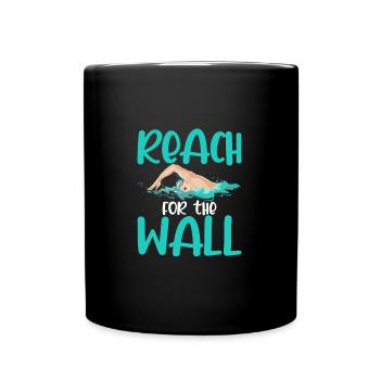 Portée du nageur pour l’équipe de natation murale - Mug uni - noir - Devant
