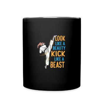 On dirait qu’une beauté donne des coups de pied à une bête drôle - Mug uni - noir - Devant
