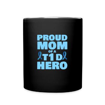 Fière maman d’un héros du DT1 Sensibilisation au diabète de type 1 - Mug uni - noir - Devant