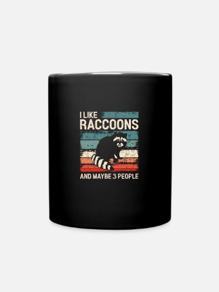 J’aime les ratons laveurs et peut-être 3 personnes drôles de raton laveur - Mug uni - noir