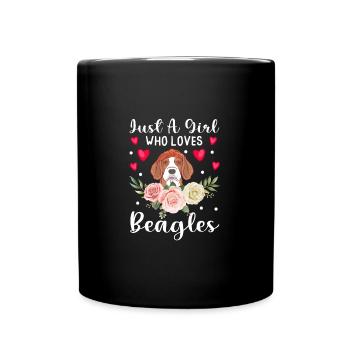 Just A Girl Who Loves Beagles Funny Beagle Dog - Tasse einfarbig - Schwarz - Vorne