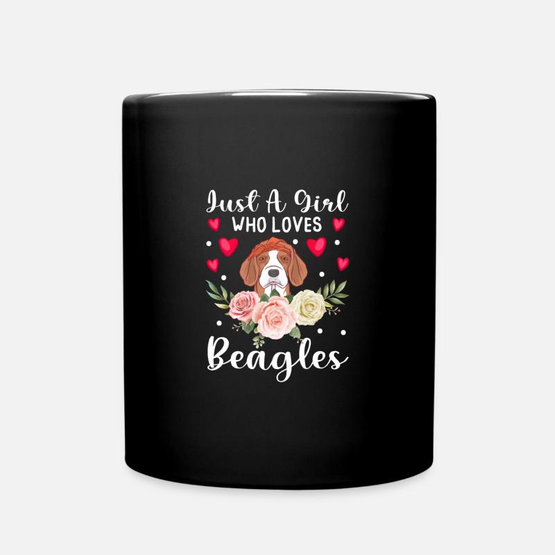 Juste une fille qui aime Beagles Drôle Beagle Dog - Mug uni - noir