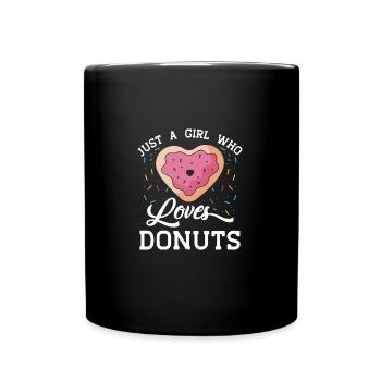 Juste une fille qui aime les beignets drôle de beignet - Mug uni - noir - Devant