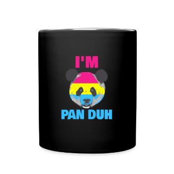 I'm Pan Duh Pansexual Panda LGBT Gay Pride - Full Colour Mug - black - Front