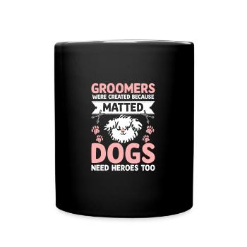 Drôle de chiens emmêlés besoin de toiletteurs - Mug uni - noir - Devant
