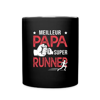 run Super papa meilleur runner course à pied - Mug uni - noir - Devant