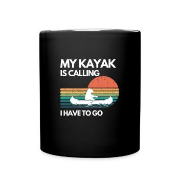Kayak Kanu Design Wassersport lustige Geschenkidee - Tasse einfarbig - Schwarz - Vorne
