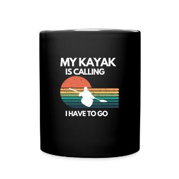 Kayak Canoe Water Sports Paddling Kayak Design - Full Colour Mug - black - Front