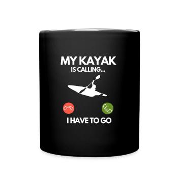 Kayak Kajak Kanu Design T-shirt lustiges Geschenk - Tasse einfarbig - Schwarz - Vorne