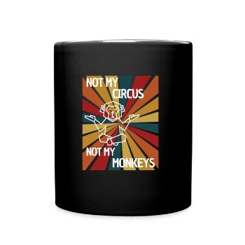 Zoo Affenliebhaber Affenzirkus Weihnachten Design - Tasse einfarbig - Schwarz - Vorne