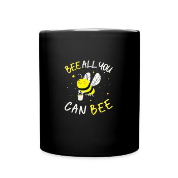 Bee All You Can Bee Funny Beekeeping Honey Bee - Tasse einfarbig - Schwarz - Vorne