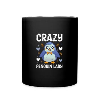 Crazy Penguin Lady Funny Animal Zookeeper - Tasse einfarbig - Schwarz - Vorne