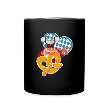 Aufbrezeln T-shirt Volksfest Trachtenshirt Ersatz - Tasse einfarbig - Schwarz - Vorne