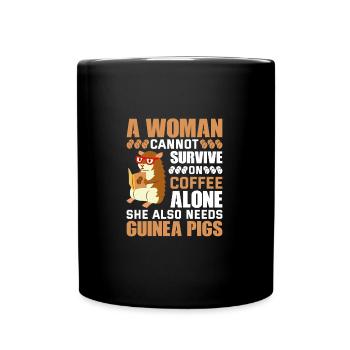 Funny Coffee And Guinea Pigs Lover - Full Colour Mug - black - Front