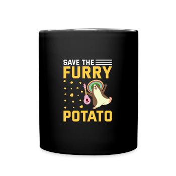 Save The Furry Potato Funny Guinea Pig - Full Colour Mug - black - Front