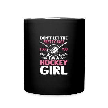 Funny Hockey Girl Saying Hockey Player - Tasse einfarbig - Schwarz - Vorne