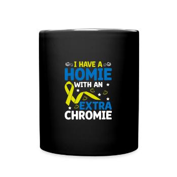 Avec une sensibilisation supplémentaire au syndrome de Down Chomie - Mug uni - noir - Devant