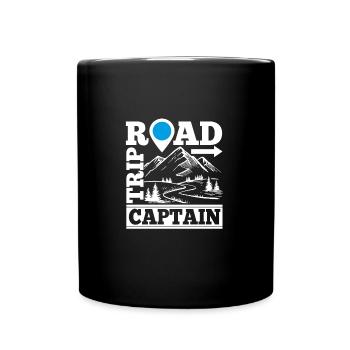 Road Trip Captain Funny Traveling Vacation - Tasse einfarbig - Schwarz - Vorne