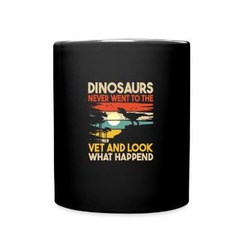 Funny Veterinary Dinosaur Veterinary Technician - Full Colour Mug - black - Front