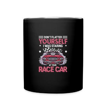 I Was Looking At Your Race Car Funny Dirt Track - Tasse einfarbig - Schwarz - Vorne