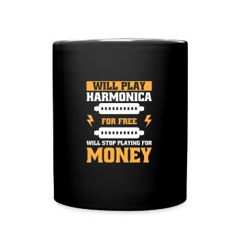 Funny Harmonica Saying Harmonica Player - Tasse einfarbig - Schwarz - Vorne