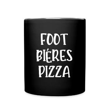 foot bières pizza - Mug uni - noir - Devant