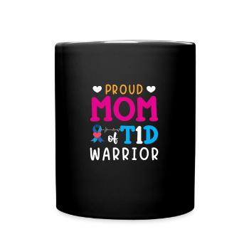 Proud Mama T1D Warrior Diabetes Type 1 Awareness - Mug uni - noir - Devant