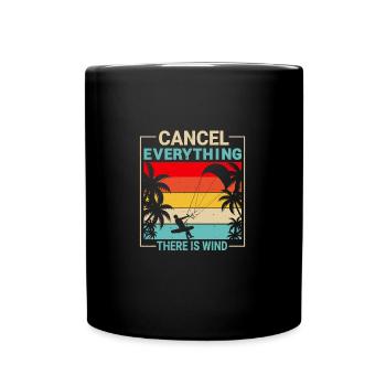 There Is Wind Funny Kitesurfer Kiteboarding - Tasse einfarbig - Schwarz - Vorne