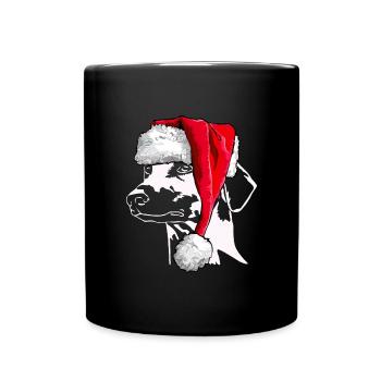 Santa SLOUGHI Weihnachten Hunde Windhund Wilsigns - Tasse einfarbig - Schwarz - Vorne