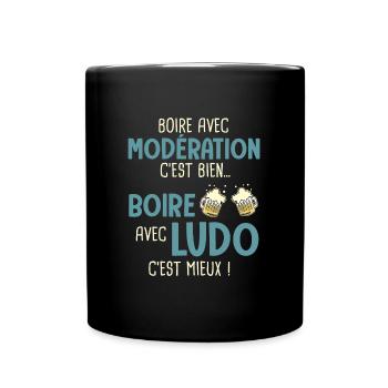 ludovic modération boire avec ludo c'est mieux - Mug uni - noir - Devant