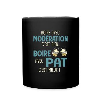 patrick patrice boire avec pat c'est mieux - Mug uni - noir - Devant
