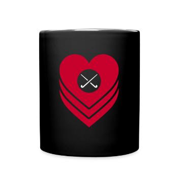 Hockey Feldhockey Hockeyspieler Hockeysport - Tasse einfarbig - Schwarz - Vorne