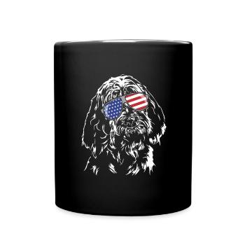 Spinone Italiano America Flag Dogs Wilsigns - Full Colour Mug - black - Front