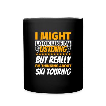 Ski touring fun gift - Full Colour Mug - black - Front