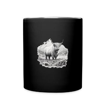 Highland cow - Full Colour Mug - black - Front