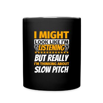 Slow Pitch Funny Gift - Full Colour Mug - black - Front