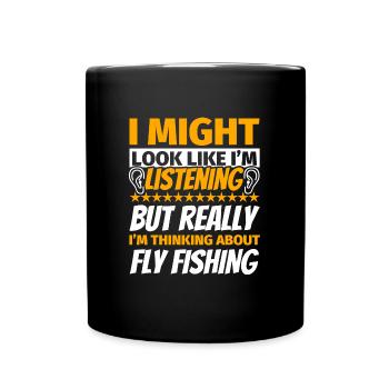 Fly fishing fun gift - Full Colour Mug - black - Front
