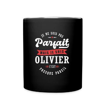 Olivier Parfait Cadeau prenom olivier - Mug uni - noir - Devant