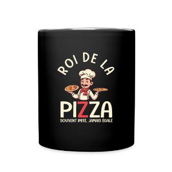 Pizzaiolo roi de la pizza cadreau drole - Mug uni - noir - Devant