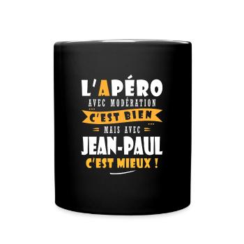 jean paul Apero T shirt Humour Jean Paul - Mug uni - noir - Devant