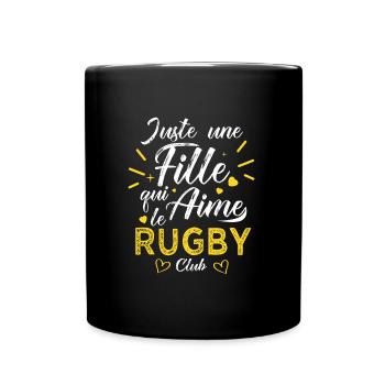 une fille aime le rugby sport Rugby - Mug uni - noir - Devant