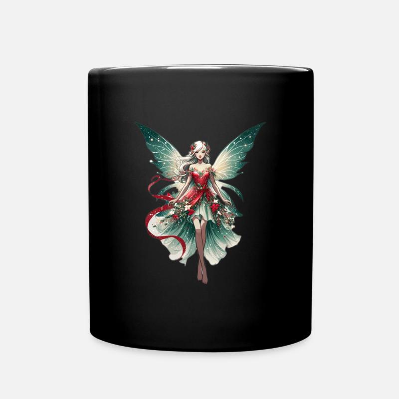 Weihnachts - Fee - Tasse einfarbig - Schwarz