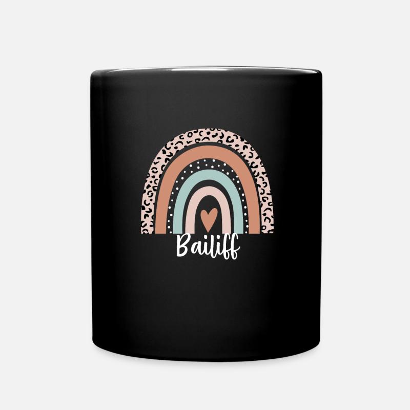 Gerichtsvollzieher Regenbogenleopard Lustige Gerichtsvollzieher-Wertschätzung - Tasse einfarbig - Schwarz