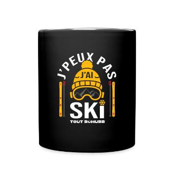 ski je peux pas j ai ski humour pour skieur - Mug uni - noir - Devant