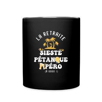 humour retraite et pétanque - Mug uni - noir - Devant