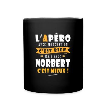 Norbert Cadeau Humour personnalisé cadeau Norbert - Mug uni - noir - Devant